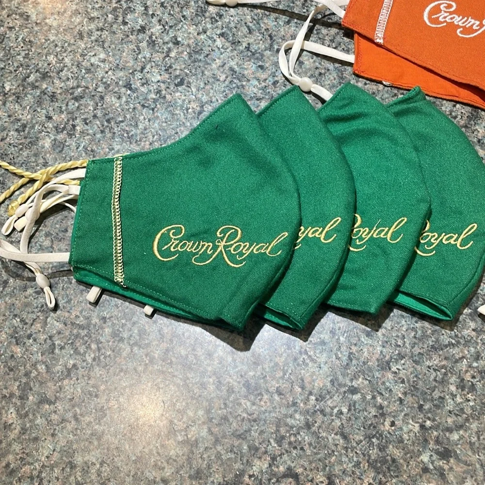 Crown Royal lot of 11 separate face masks made from cocktail bags many colors